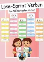 Vorschau - Mal- und Bastelvorlagen - Lese-Sprint - Partnerlesen (Die 100 häufigsten Verben im Deutschen) - Deckblatt