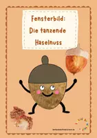 Vorschau - Mal- und Bastelvorlagen - Fensterbild: Die tanzende Haselnuss im Herbst - Deckblatt
