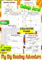 Aperçu - Feuilles d'exercices - My Big Reading Adventure Challenge Journal - Page de couverture