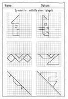 Vorschau - Arbeitsblätter - Symmetrie mithilfe eines Spiegels - Seite 1
