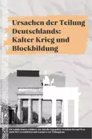 Vorschau - Arbeitsblätter - Ursachen der Teilung Deutschlands- Kalter Krieg und Blockbildung Kopie - Deckblatt