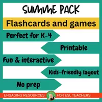Vista previa - Unidades / Secuencias / Situaciones de Aprendizaje - Summer pack | Games, Flashcards | Activities for ESL kids - página 1