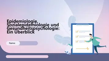 Vorschau - Präsentationen/Tafelbilder - Epidemiologie, Sozialepidemiologie und Gesundheitspsychologie Einstieg - Deckblatt