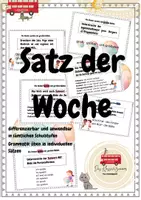 Vorschau - Arbeitsblätter - Satz der Woche- Grammatik üben - Deckblatt