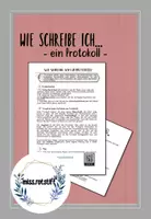 Vorschau - Merkblätter - Wie schreibe ich... - ein Protokoll - Deckblatt