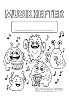 Vorschau - Arbeitsblätter - Musikmonster – 8 Deckblätter für den Musikhefter (zum Ausmalen) - Seite 3