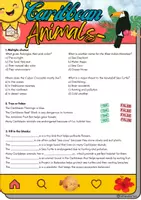 Vorschau - Arbeitsblätter - Caribbean Animals Reading - Grade 9 - Seite 1