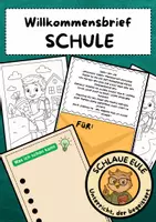 Vorschau - Mal- und Bastelvorlagen - Wilkommen in der SCHULE - BRIEF - Deckblatt