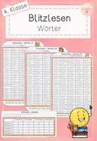 Vorschau - Aufgabenkarten - Blitzlesen - Wörter - 4. Klasse - Deckblatt