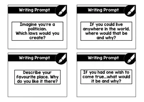 Vorschau - Aufgabenkarten - Writing Prompts_creative writing and opinion-based writing - Seite 2
