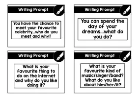 Vorschau - Aufgabenkarten - Writing Prompts_creative writing and opinion-based writing - Seite 3