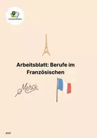 Vorschau - Arbeitsblätter - Französisch: Arbeitsblatt Berufe – Texte, Vokabeln und Fragen - Deckblatt