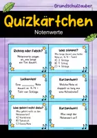 Vorschau - Quiz - Notenwerte Quizkarten - 24 Quizkärtchen | Quiz | Musik - Deckblatt