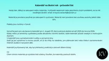 Náhled - Školní kalendář září-červen pro školní rok 25/26 - boční 1