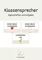 Vorschau - Bildkarten - Klassensprecher*in : Erwartungen, Aufgaben & Wahl - Deckblatt