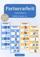 Vorschau - Spiele - Partnerarbeit: Strichlisten ZR 10 (Klasse 1) - Deckblatt