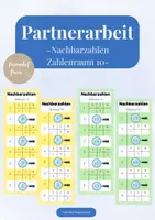 Vorschau - Spiele - Partnerarbeit: Nachbarzahlen ZR 10 (Klasse 1) - Deckblatt