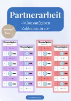 Vorschau - Spiele - Partnerarbeit: Minusaufgaben ZR 10 (Klasse 1) - Deckblatt