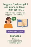 anteprima - Presentazioni / Lavagne - Individuare il pronome e il soggetto a cui si riferisce - Pagina di copertina
