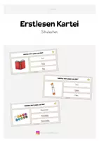 Vorschau - Stationenlernen - Erstlesen Kartei - Schulsachen - Deckblatt