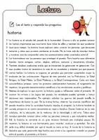 Vista previa - Hojas de trabajo - Comprensión lectora – historia + soluciones - página 1