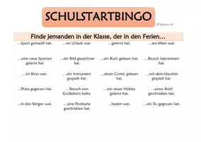 Vorschau - Spiele - Bingo Schulanfang zum Kennenlernen - Seite 1
