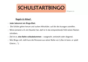 Vorschau - Spiele - Bingo Schulanfang zum Kennenlernen - Seite 2