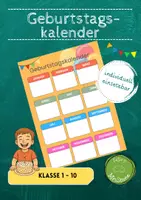 Vorschau - Poster - Geburtstagskalender/Geburtstagsplakat - Deckblatt