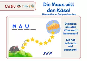 Vorschau - Spiele - Wortschatz Wiederholung Spiel: Die Maus will den Käse - Deckblatt