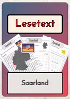 Vorschau - Arbeitsblätter - Leseverständnis - Saarland + Lösungen - Deckblatt