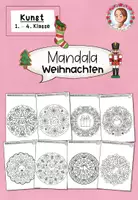 Vorschau - Arbeitsblätter - Weihnachten-Mandala Kunst Ausmalbilder (1.-4. Klasse) - Deckblatt