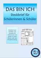 Vorschau - Mal- und Bastelvorlagen - DAS BIN ICH - Steckbriefe - Deckblatt