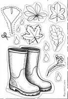 Vorschau - Mal- und Bastelvorlagen - Kunterbunte Herbstmalerei mit Gummistiefeln - Seite 1