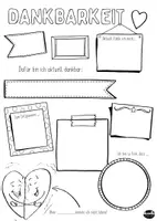 Vorschau - Mal- und Bastelvorlagen - Dankbarkeit / Positive Vibes - Sketchnotes - Seite 1