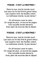 Aperçu - Inclusion - Poésie c'est la rentrée version simple (cycles 1 et 2) - Page de couverture