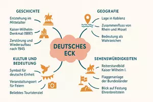 Vorschau - Arbeitsblätter - AB mit Fragen zum Thema "Deutsches Eck" + Lösungsblatt + Mindmap + Infografik - Seite 2