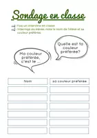 Voorbeeld - Frans: sondage en classe - la couleur préférée - Pagina 1