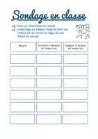 Voorbeeld - Frans: sondage en classe " Tu as des frères et sœurs?" - Pagina 1