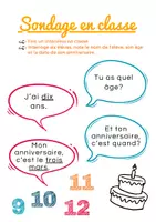 Voorbeeld - Frans: sondage en classe - âge et date d'anniversaire - Voorblad