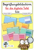 Vorschau - Präsentationen/Tafelbilder - interaktiver Begrüßungsbildschirm (Eule) - für die digitale Tafel - Deckblatt