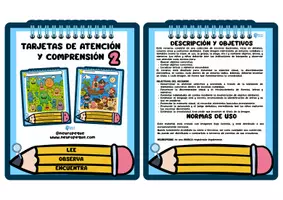 Vista previa - Hojas de trabajo - TARJETAS DE ATENCIÓN Y COMPRENSIÓN. SERIE 2. - página 1