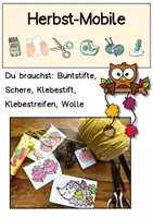 Vorschau - Mal- und Bastelvorlagen - Kunst Herbst, Mobile mit Herbsttieren basteln als Fensterdeko, Klasse 1, 2, 3, 4 - Seite 3