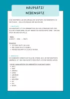 Vorschau - Merkblätter - Hauptsatz : Nebensatz - Deckblatt