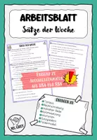 Vorschau - Arbeitsblätter - Grammatik und Sprachgebrauch - Satz der Woche / Sätze der Woche (12) - Deckblatt