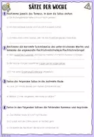 Vorschau - Arbeitsblätter - Grammatik und Sprachgebrauch - Satz der Woche / Sätze der Woche (12) - Seite 1