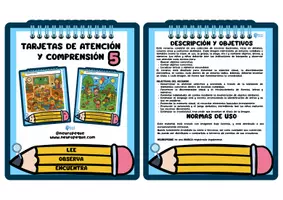 Vista previa - Hojas de trabajo - PACK TARJETAS ATENCIÓN Y COMPRENSIÓN - página 1