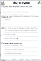 Vorschau - Arbeitsblätter - Grammatik und Sprachgebrauch - Satz der Woche / Sätze der Woche (16) - Seite 1
