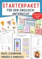Vorschau - Arbeitsblätter - Englisch Starterpaket /Class Rules, Classroom Phrases, Colours, Numbers, Spelling, Animals - Deckblatt
