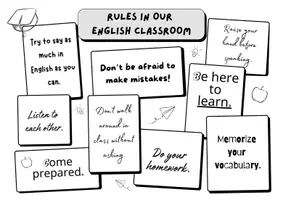 Vorschau - Arbeitsblätter - Englisch Starterpaket /Class Rules, Classroom Phrases, Colours, Numbers, Spelling, Animals - Seite 1