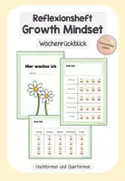 Vorschau - Arbeitsblätter - Reflexionsheft: Hier wachse ich - Wochenrückblick (Growth Mindset) - Deckblatt